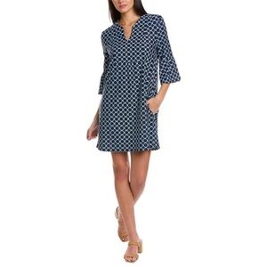 Jude Connally Dress size M, Kerry cut, navy circle geo print